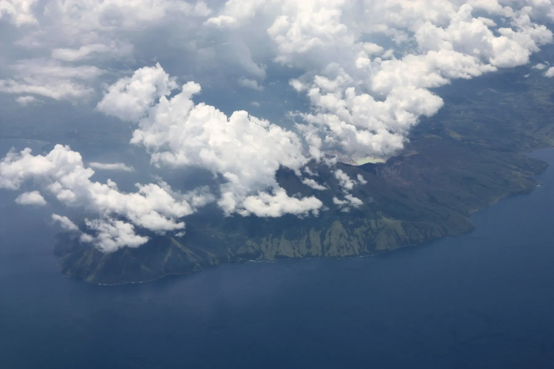 Sirung volcano crater on Pantar Island across the strait from Alor