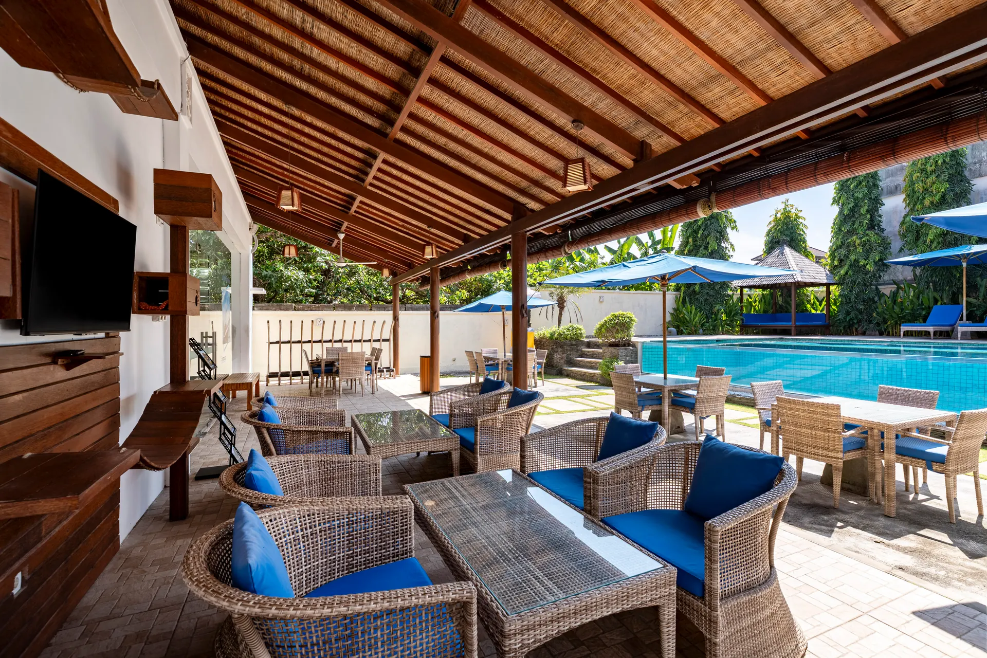 Area relax presso il centro immersioni Neptune Bali