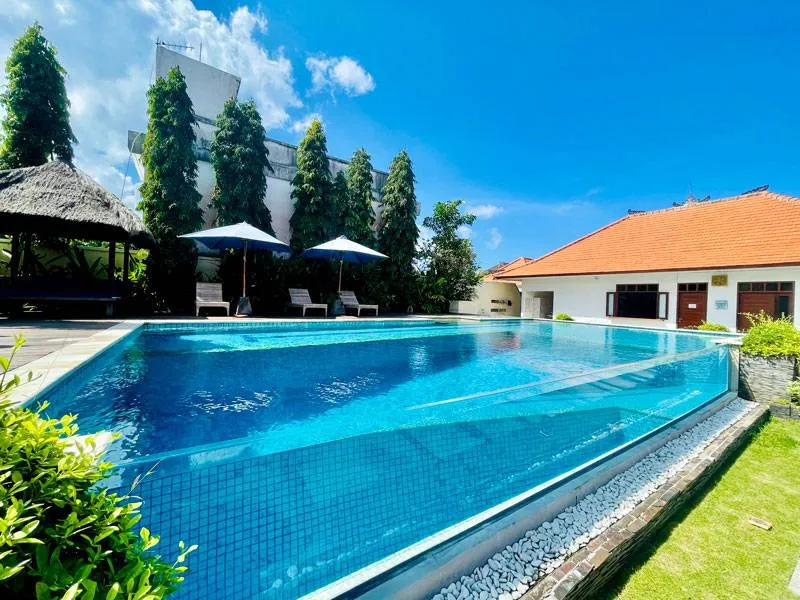 Scuba diving underwater in Bali