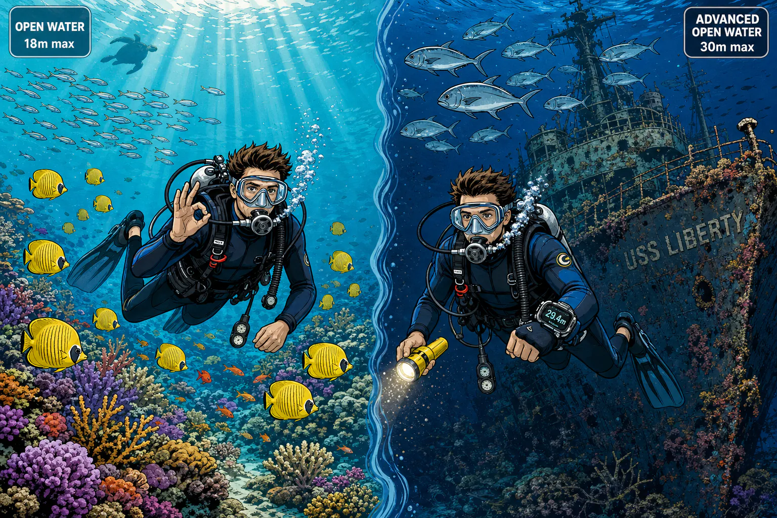 advanced open water course bali