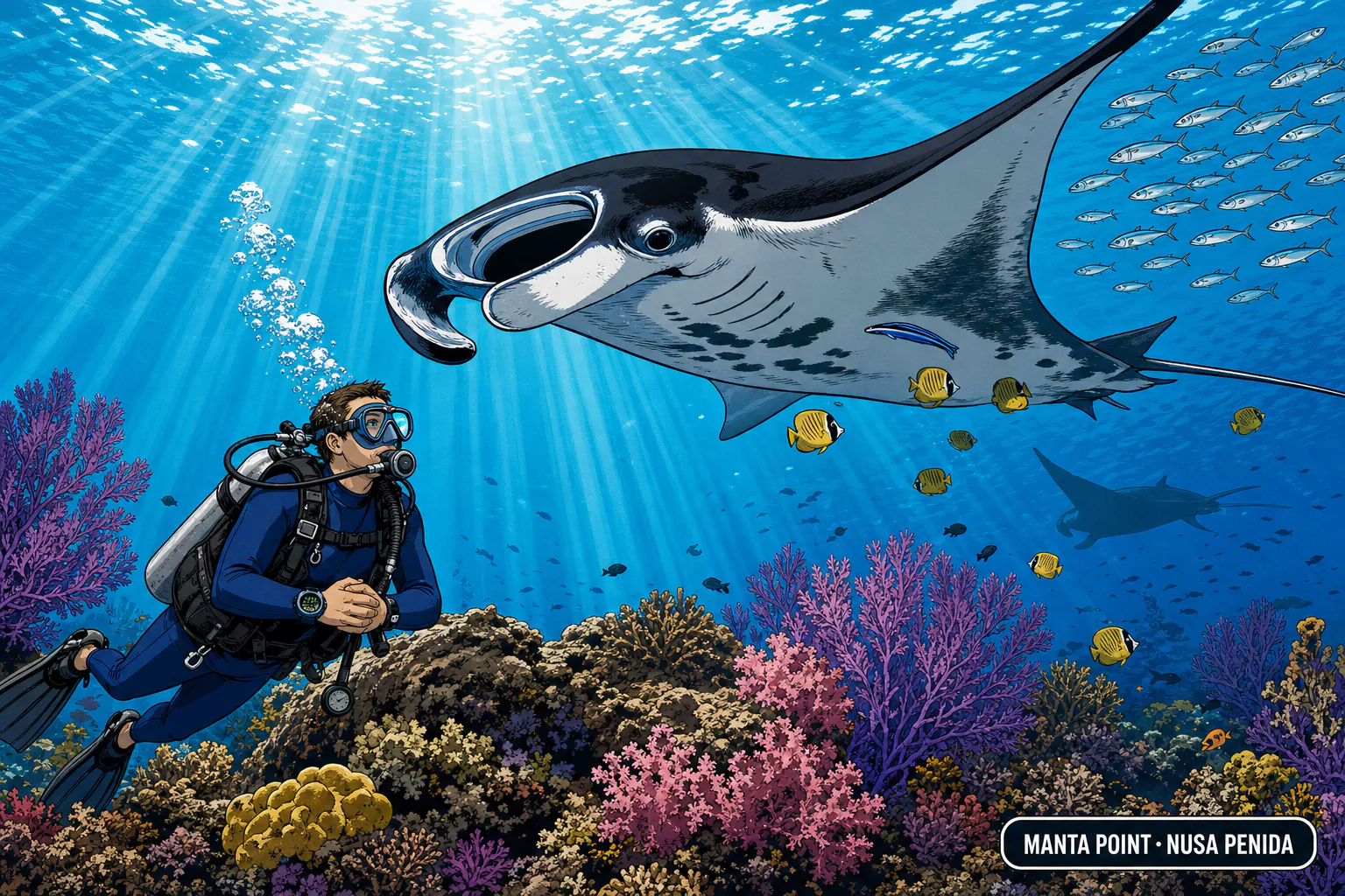 diving manta rays nusa penida