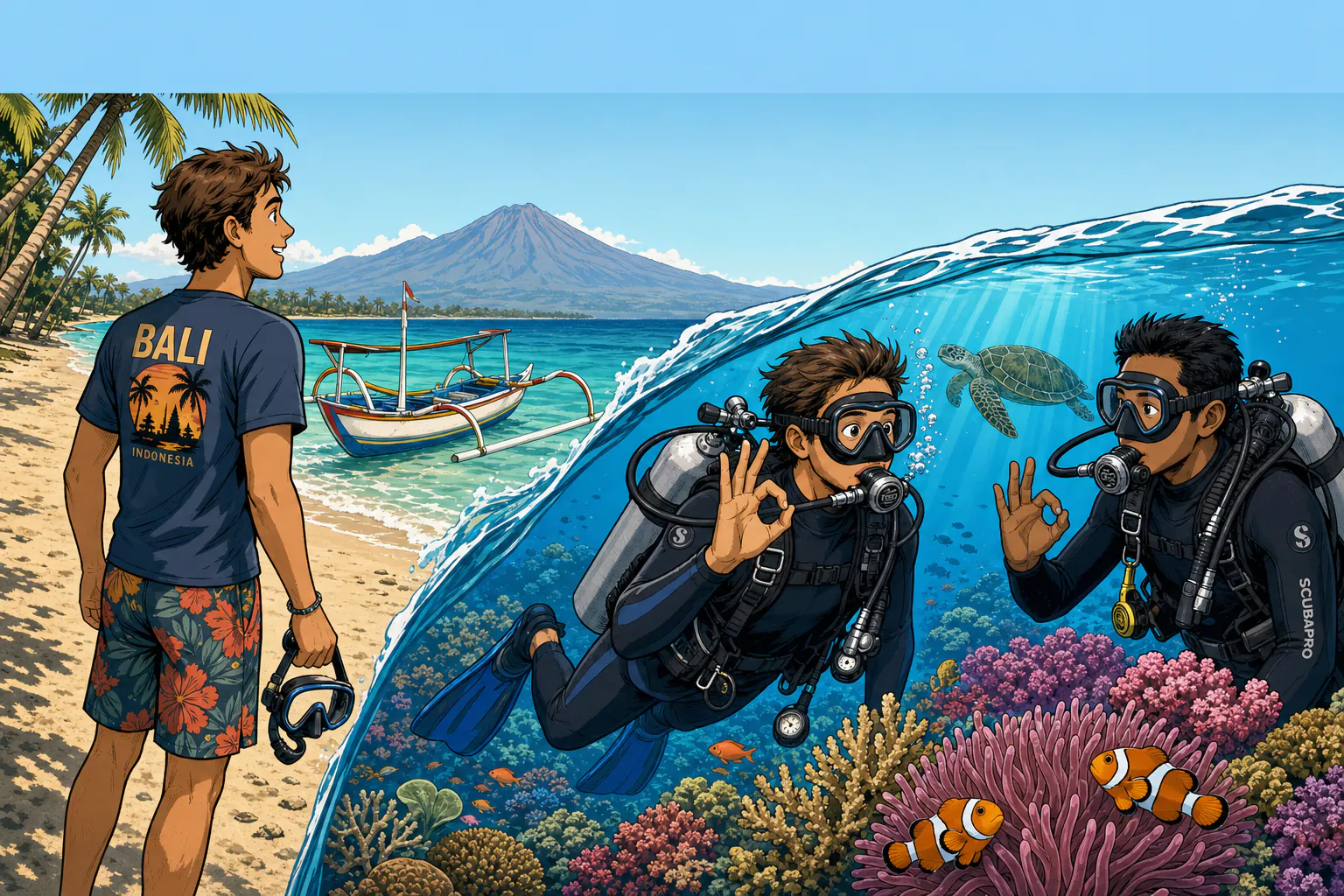 first time diving bali