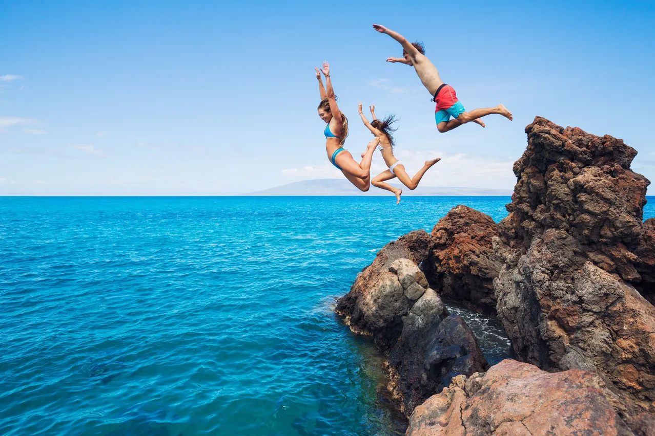 Cliff Jumping and Swimming